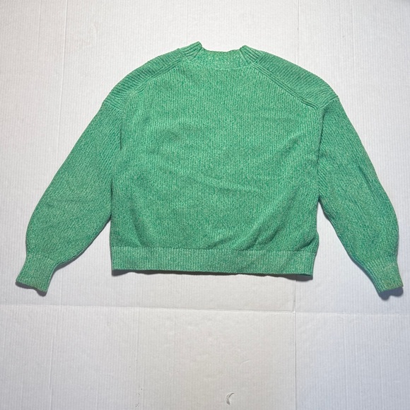 COS Mint Green Speckled White Women's Oversized Cardigan 100% Cotton Size L - Picture 9 of 11